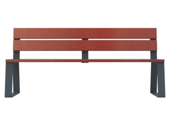 Banc public en bois et pieds acier - Balade
