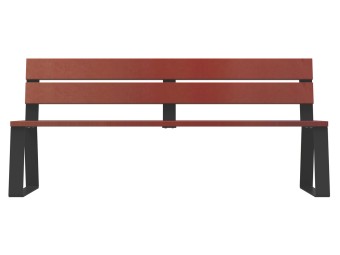 Banc public en bois et pieds acier - Balade
