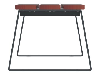 Banquette d'extérieur en bois et pieds acier - Balade