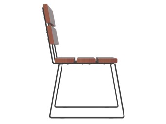 Banc public en bois et pieds acier - Balade