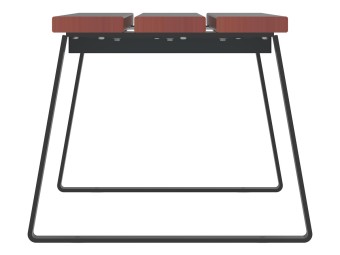 Banquette d'extérieur en bois et pieds acier - Balade