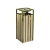 Poubelle de ville bois et métal avec ou sans cendrier 50l et 110l Ede