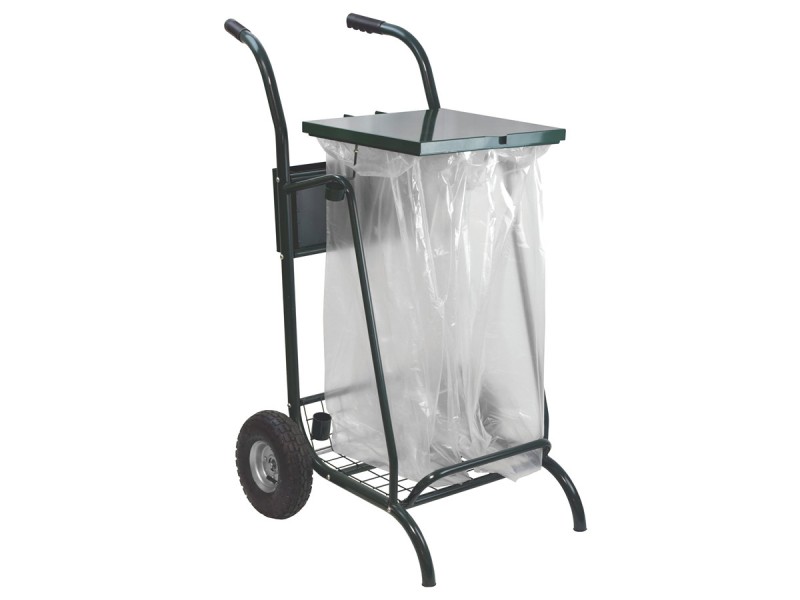 Chariot poubelle voirie pour cantonnier 2 flux Chariot poubelle voirie pour cantonnier 2 flux