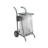 Chariot poubelle voirie pour cantonnier 2 flux