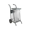 Chariot poubelle voirie pour cantonnier 2 flux