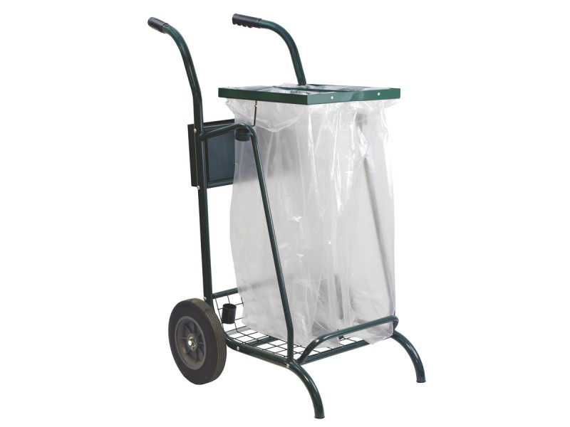 Chariot poubelle voirie pour cantonnier 2 flux Chariot poubelle voirie pour cantonnier 2 flux