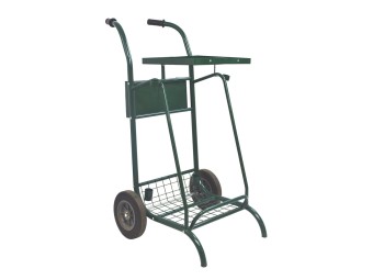 Chariot poubelle voirie pour cantonnier 2 flux