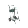 Chariot poubelle voirie pour cantonnier 2 flux