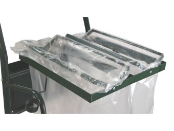 Chariot poubelle voirie pour cantonnier 2 flux