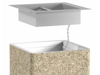 Cendrier rectangulaire à poser avec bac inox Olympe