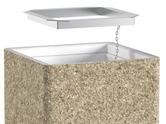 Cendrier rectangulaire à poser avec bac inox Olympe