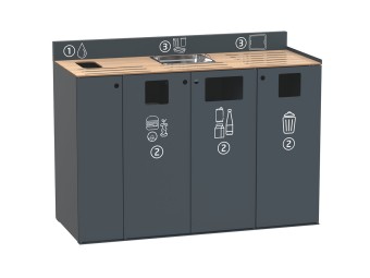 Meuble de tri sélectif pour restauration collective Restotri