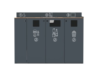 Meuble de tri sélectif pour restauration collective Restotri