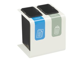 Stand de 2 à 3 flux 8 ou 15L pour tri sélectif dans les bureaux Tribu