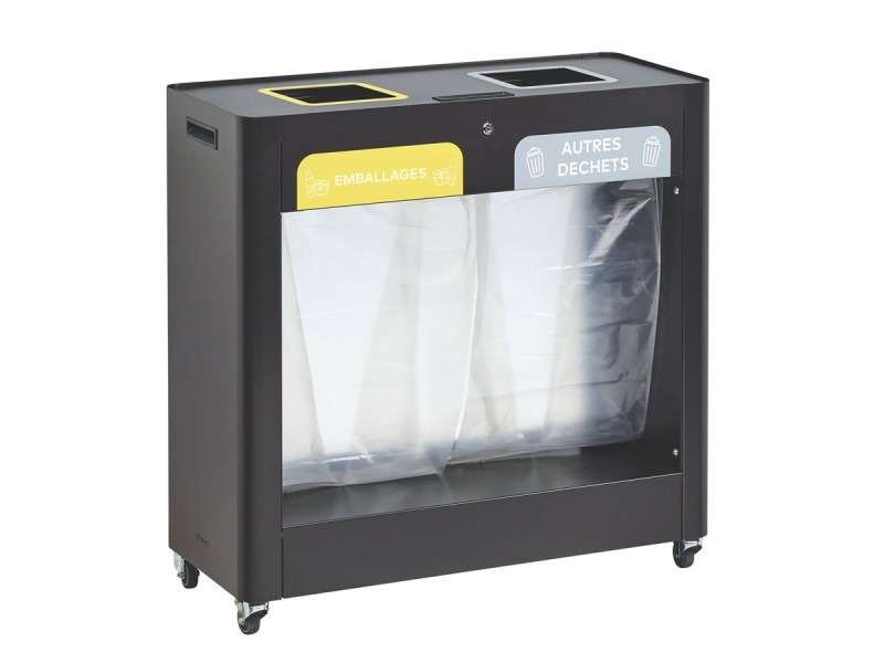 Meuble de tri sélectif mobile 2 et 3 flux Trimouv Meuble de tri sélectif mobile 2 et 3 flux Trimouv