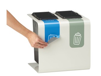 Stand de 2 à 3 flux 8 ou 15L pour tri sélectif dans les bureaux Tribu