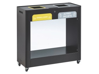 Meuble de tri sélectif mobile 2 et 3 flux Trimouv