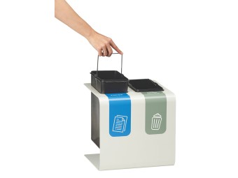 Stand de 2 à 3 flux 8 ou 15L pour tri sélectif dans les bureaux Tribu