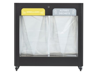 Meuble de tri sélectif mobile 2 et 3 flux Trimouv