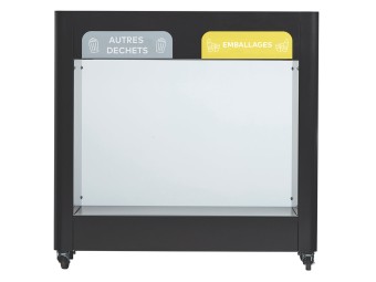 Meuble de tri sélectif mobile 2 et 3 flux Trimouv