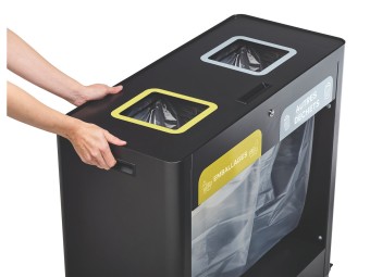 Meuble de tri sélectif mobile 2 et 3 flux Trimouv