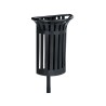 Corbeille Tulipe demi-cercle 35L fixation murale ou poteau