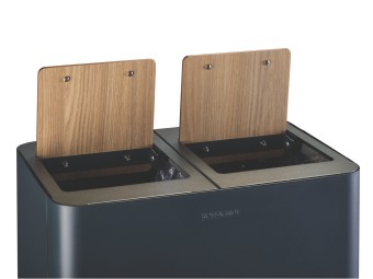 Poubelle intérieur double flux 2 x 40L tri sélectif Venus Signature