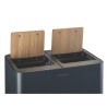 Poubelle intérieur double flux 2 x 40L tri sélectif Venus Signature
