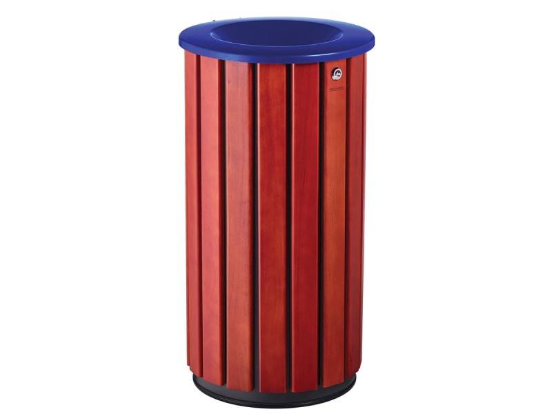 Poubelle extérieur 80L en bois avec tête entonnoir Zeno Bois Access Poubelle extérieur 80L en bois avec tête entonnoir Zeno Bois Access