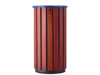 Poubelle extérieur 80L en bois avec tête entonnoir Zeno Bois Access