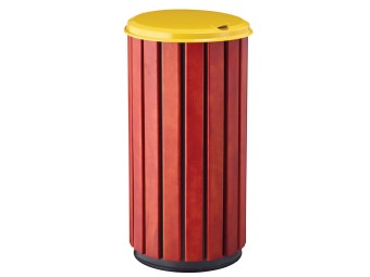 Poubelle extérieur 80L en bois avec couvercle plein Zeno Bois Protec