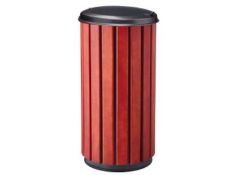 Poubelle extérieur 80L en bois avec couvercle plein Zeno Bois Protec