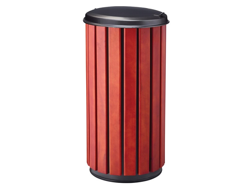Poubelle extérieur 80L en bois avec couvercle plein Zeno Bois Protec Poubelle extérieur 80L en bois avec couvercle plein Zeno Bois Protec