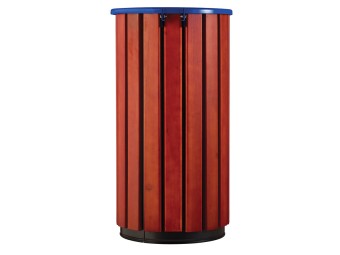 Poubelle extérieur 80L en bois avec tête entonnoir Zeno Bois Access
