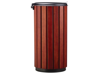 Poubelle extérieur 80L en bois avec couvercle plein Zeno Bois Protec
