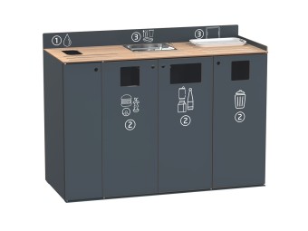 Meuble de tri sélectif pour restauration collective Restotri