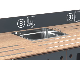 Meuble de tri sélectif pour restauration collective Restotri