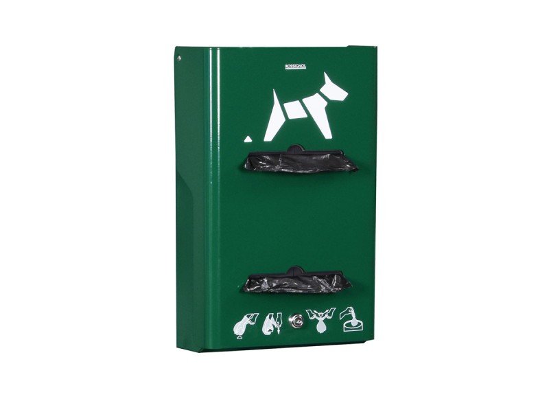 Distributeur mural de sacs rouleaux pour déjections canines Hygeca Distributeur mural de sacs rouleaux pour déjections canines Hygeca