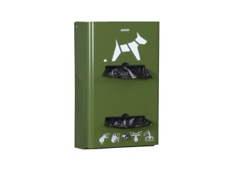 Distributeur mural de sacs rouleaux pour déjections canines Hygeca