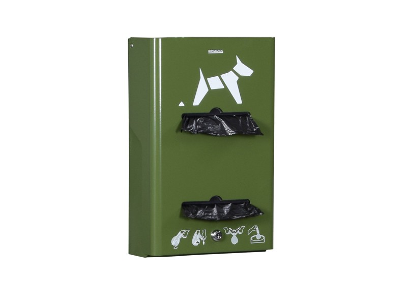 Distributeur mural de sacs rouleaux pour déjections canines Hygeca Distributeur mural de sacs rouleaux pour déjections canines Hygeca