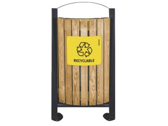 Poubelle double flux façade bois 2 x 60L - Arkéa