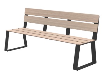 Banc public en HPL et pieds acier - Balade