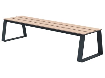 Banquette d'extérieur en HPL et pieds acier - Balade