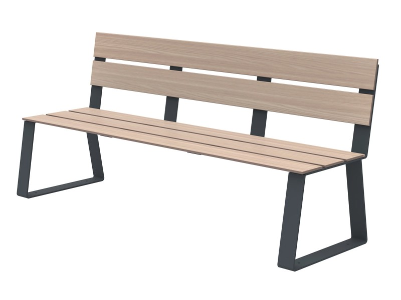 Banc public en HPL et pieds acier - Balade Banc public en HPL et pieds acier - Balade