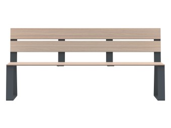 Banc public en HPL et pieds acier - Balade