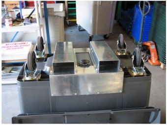 Prise fourche pour conteneur poubelle 4 roues SULO