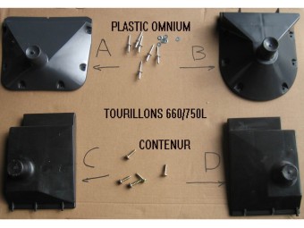 Tourillon pour conteneur 660L / 770L ou 1000L