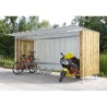 Abri vélos motos métal et bois 10 places - extensible