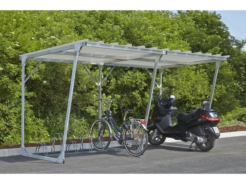 Abri vélos moto scooter ouvert ECO - 5 places - extensible Abri vélos moto scooter ouvert ECO - 5 places - extensible