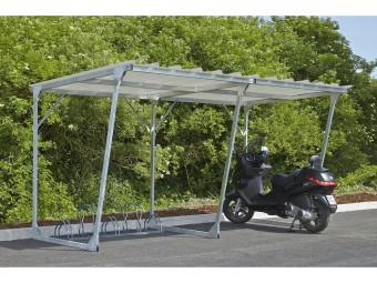 Abri vélos moto scooter ouvert ECO - 5 places - extensible